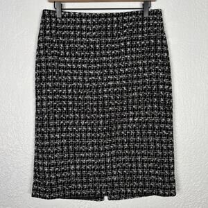 Talbots Black/ White Tweed Pencil Skirt NWT Size 8
